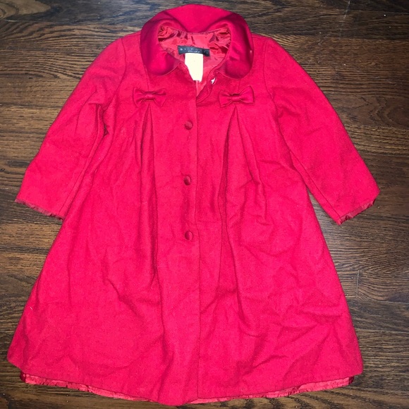 Biscotti Cranberry Red lightweight wool blend coat dress jacket 4t - Picture 1 of 5